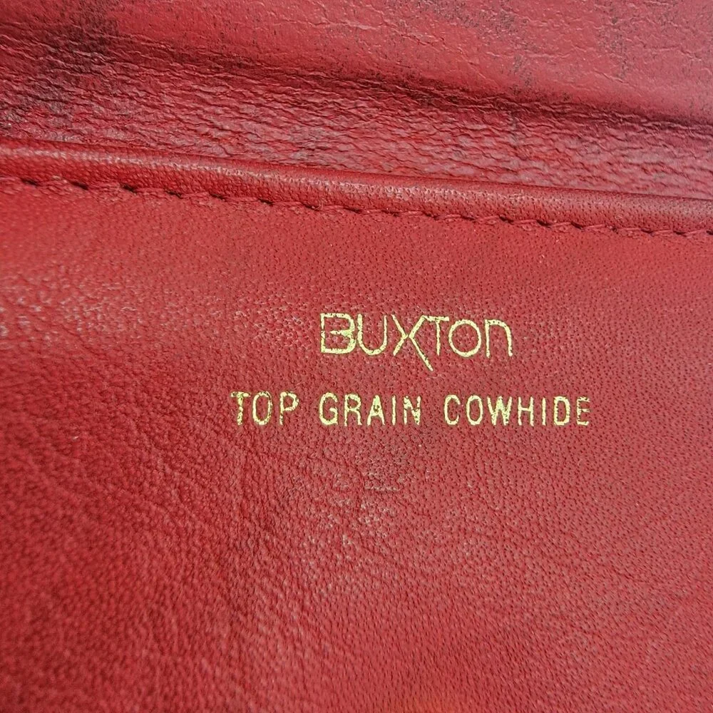Buxton Wallet Vintage Women's Top Grain Cowhide Leather Very‎ Good Condition